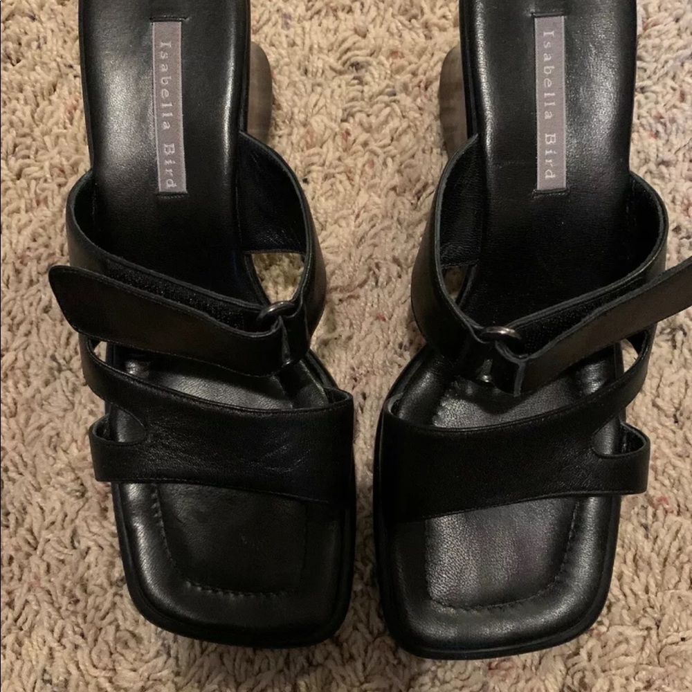 Isabella Bird Black Wedges size 8